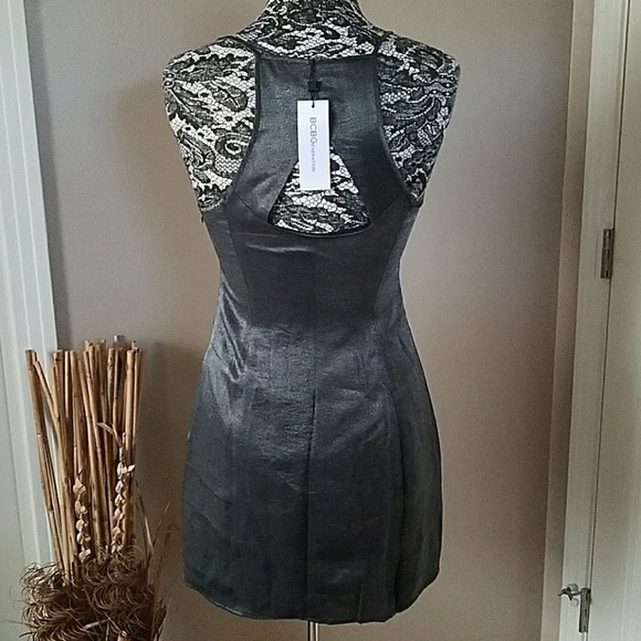 BCBG Generation silver metallic dress, size 6 - Picture 3 of 4